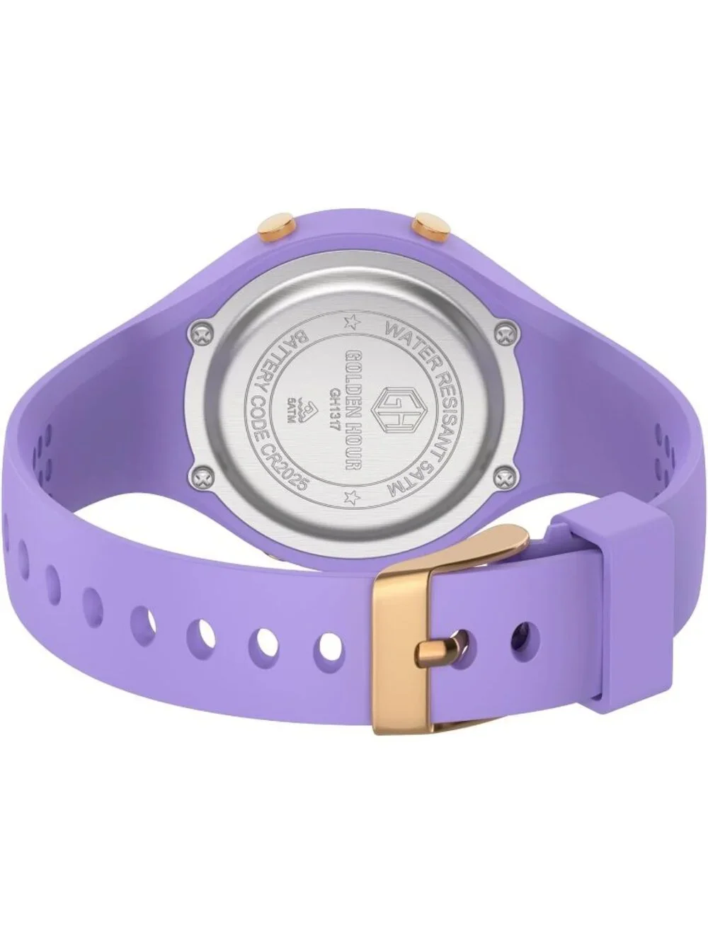 Women's Purple Waterproof Sport Digital Chronograph Silicone Strap Wrist Watches